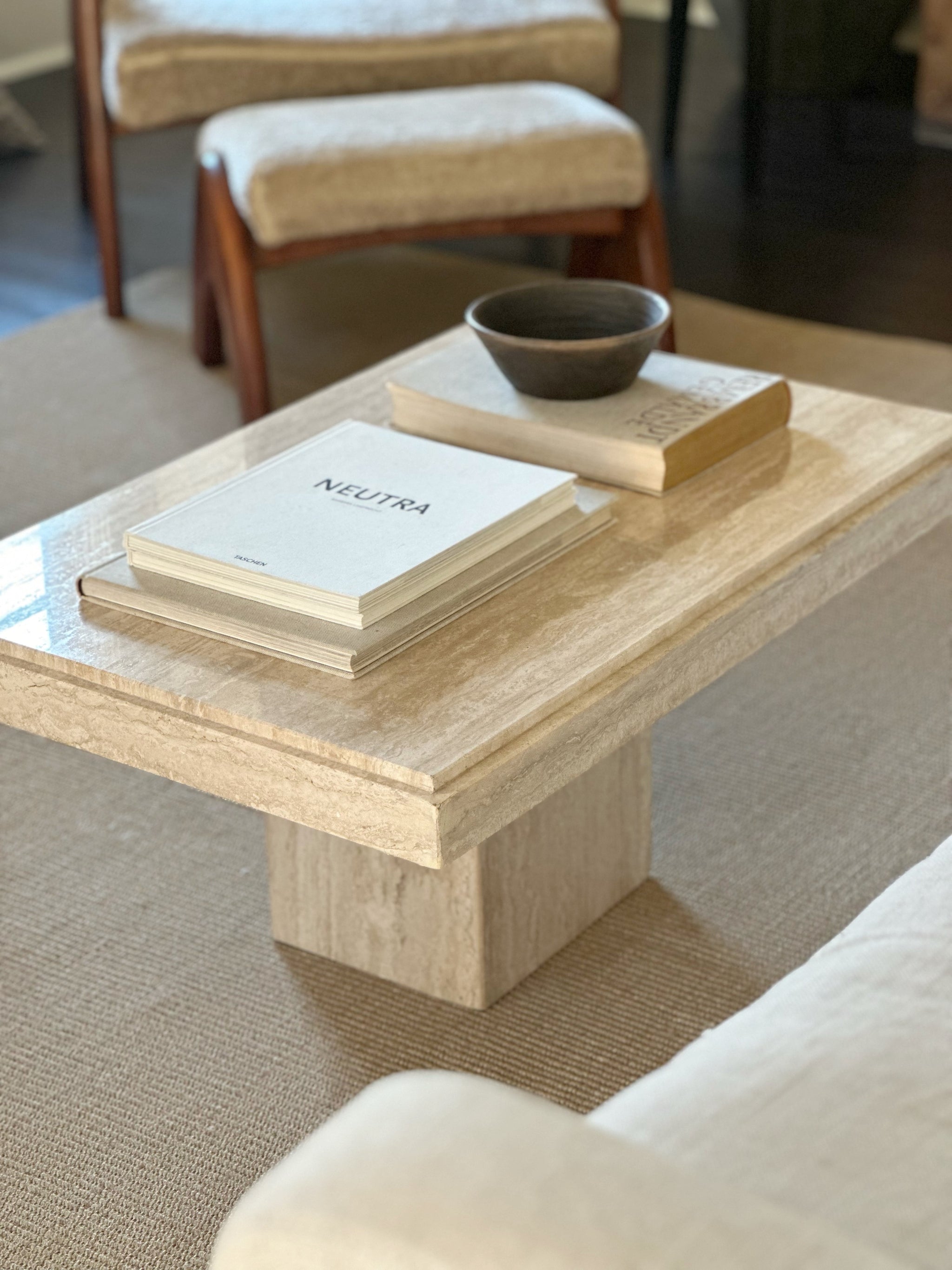 Vintage Travertine Coffee Table – Home By Seven